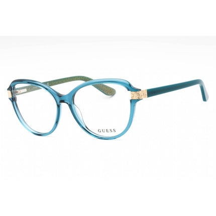 Guess Women's Eyeglasses - Shiny Turquoise Acetate Full Rim Cat Eye Frame | GU2955 087 ,