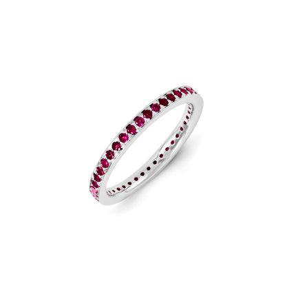 Sterling Silver Stackable Expressions Created Ruby Ring | QSK1163 ,