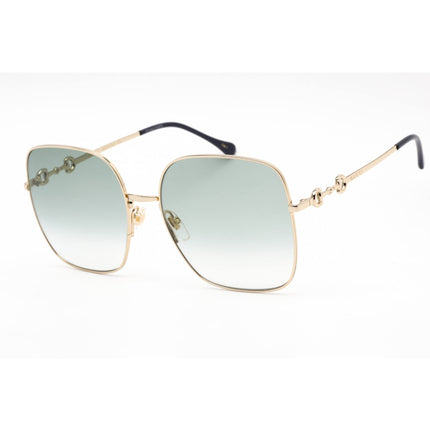 Gucci Women's Sunglasses - Gold Square Metal Full Rim Frame Green Lens | GG0879S 003 ,
