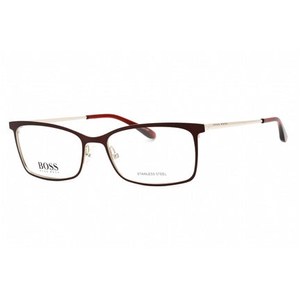 Hugo Boss Women's Eyeglasses - Matte Burgundy Metal Rectangular | BOSS 1112 07BL 00 ,
