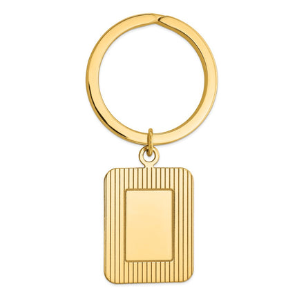 14k Rectangle Disc Key Ring ,