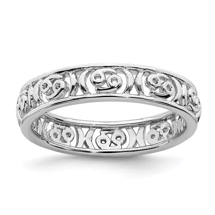 Sterling Silver Stackable Expressions Cancer Zodiac Ring | QSK2016 ,
