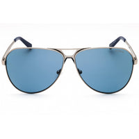 Guess Men's Sunglasses - Matte Gunmetal Metal Aviator Frame Blue Lens | GU00069 09V ,