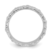 Sterling Silver Stackable Expressions Rhodium Ring | QSK299 ,