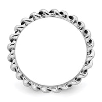 Sterling Silver Stackable Expressions Antiqued Ring | QSK1650 ,