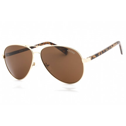 Guess Unisex Sunglasses - Gold Aviator Full Rim Metal Frame Brown Lens | GU8279 32E ,