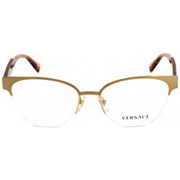 Versace Women's Eyeglasses - Gold Metal Cat Eye Half Rim Frame | VE1265 1463 ,