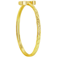 Classic Unisex Gold Tone S Initial Hammered Ring - W-2832 ,
