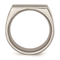 Titanium 10mm Black Enamel Stripes Brushed Band | TB250 ,