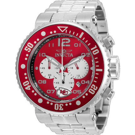 Invicta Men's Watch - NFL Kansas City Chiefs Chrono Red and White Dial Steel | 30270 ,