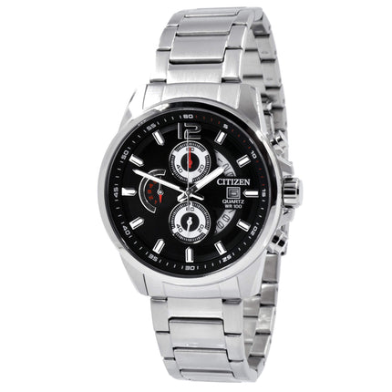 Citizen Men's Watch - Chronograph Black and Silver Dial Steel Bracelet | AN3690-56E ,
