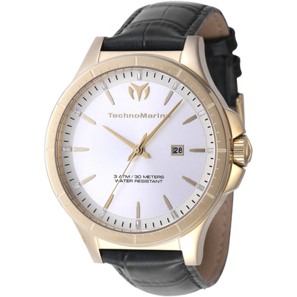 Technomarine Men's Watch - MoonSun Quartz Silver Dial Black Strap Date | TM-822013 ,