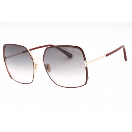 Tom Ford Women's Sunglasses - Shiny Bordeaux Metal Square Full Rim Frame | FT1006 69W ,