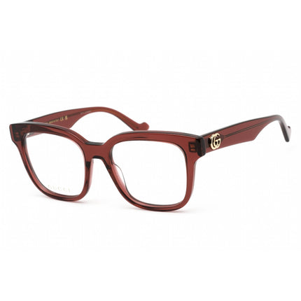 Gucci Women's Eyeglasses - Burgundy Plastic Square Frame Clear Lens | GG0958O 006 ,