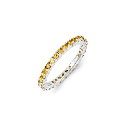 Sterling Silver Stackable Expressions Citrine Ring | QSK1177 ,