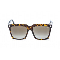 Tom Ford Women's Sunglasses - Dark Havana Rectangular Frame Brown Lens | FT0764 52H ,