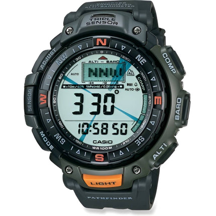 Casio Unisex Watch - Pathfinder Digital Compass Grey Dial Resin Strap | PAG-40-3V ,