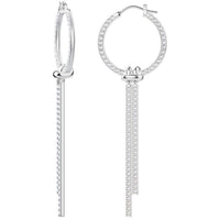 Swarovski Women's Earrings - Lifelong Crystal Rhodium Plated Hoop Pierced | 5392184 ,