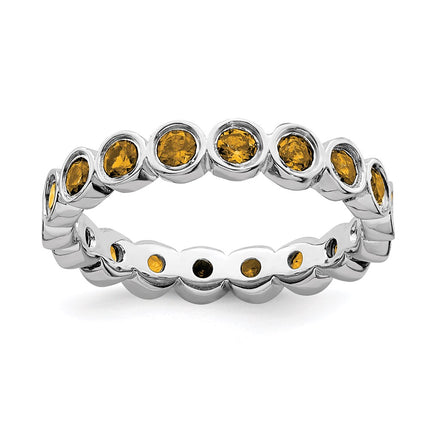 Sterling Silver Stackable Expressions Citrine Ring | QSK396 ,