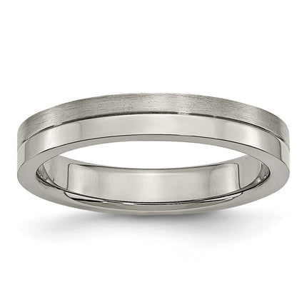 Titanium 4mm Brushed & Polished Band | TB306 ,