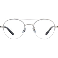 Garrett Leight Unisex Eyeglasses - Brushed Silver-Grey Crystal | MANCHESTER BS-GCR ,