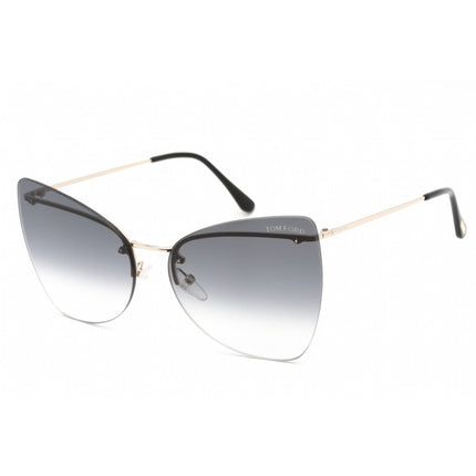 Tom Ford Unisex Sunglasses - Shiny Rose Gold Frame Gradient Smoke Lens | FT0716 28B ,