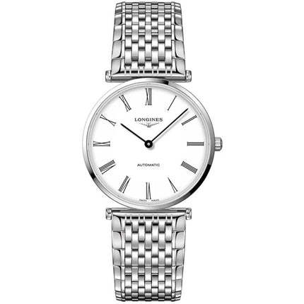 Longines Men's Watch - La Grande Classique White Dial Silver Tone Bracelet | L49184116 ,