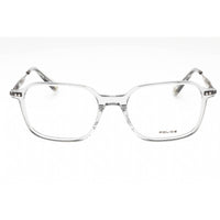 Police Men's Eyeglasses - Shiny Transparent Grey Acetate Square Frame | VPLE98M 06S8 ,