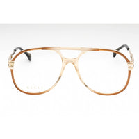 Gucci Men's Eyeglasses - Brown/Gold Plastic Aviator Full Rim Frame | GG1106O 001 ,