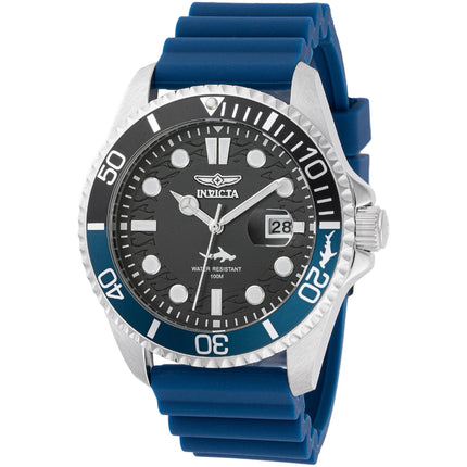 Invicta Men's Watch - Pro Diver Quartz Black Dial Blue Silicone Strap | 47165 ,