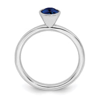 Sterling Silver Stackable Expressions High 5mm September Swarovski Ring | QSK969 ,