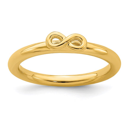 Sterling Silver Stackable Expressions Yellow-plated Infinity Symbol Ring | QSK1973 ,