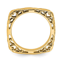 Sterling Silver Stackable Expressions Polished Gold-plated Square Ring | QSK762 ,