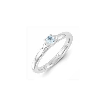 Sterling Silver Stackable Expressions Aquamarine Ring | QSK1301 ,