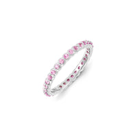 Sterling Silver Stackable Expressions Created Pink Sapphire Ring | QSK1182 ,