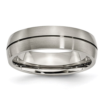 Titanium Grooved 6mm Satin Band | TB164 ,