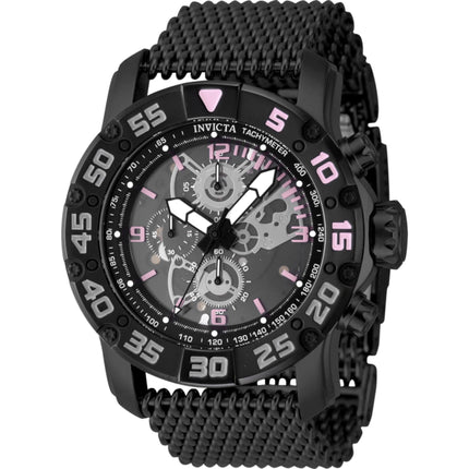 Invicta Men's Watch - Invicta Racing Grey, Pink, Black Bezel Mesh Bracelet | 48054 ,