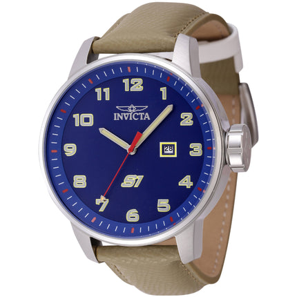 Invicta Men's Watch - S1 Rally Quartz Blue Dial Khaki Genuine Leather Strap | 44958 ,