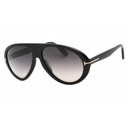 Tom Ford Unisex Sunglasses - Shiny Black Plastic Aviator Full Rim Frame | FT0988 01B ,