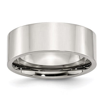 Stainless Steel Flat 8mm Polished Band | SR9 ,