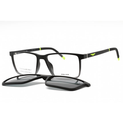 Police Men's Eyeglasses - Matte Black Plastic Rectangular Full Rim Frame | UPLL74 WT5P ,