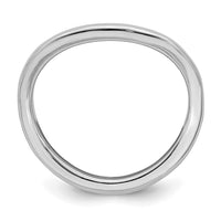 Sterling Silver Stackable Expressions Polished Rhodium-plate Wave Ring | QSK714 ,