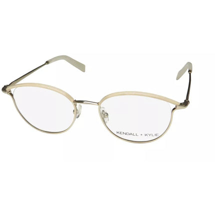 Kendall + Kylie Women's Eyeglasses - Satin Light Gold/Petal Pink Frame | KKO176 718 ,