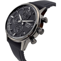 Seiko Men's Watch - Quartz Chronograph Black Dial Silicone Strap Titanium | SSB393P1 ,