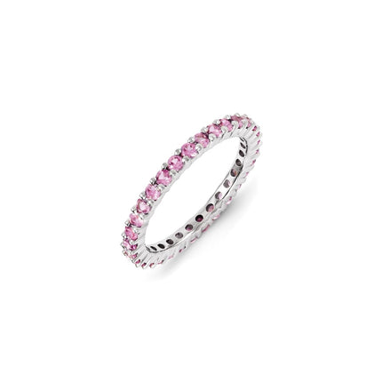 Sterling Silver Stackable Expressions Created Pink Sapphire Ring | QSK1172 ,