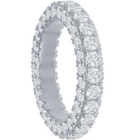 Classic Women's Triple Row CZ Eternity Band - W-2511 ,