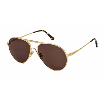 Tom Ford Men's Sunglasses - Shiny Deep Gold Pilot Frame Brown Lens | FT0773-D 30E ,