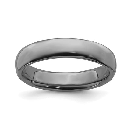 Sterling Silver Stackable Expressions Black-plated Polished Ring | QSK293 ,