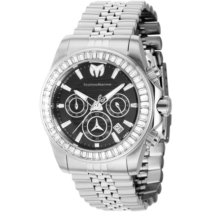 Technomarine Men's Watch - Manta Ray Crystal Quartz Chronograph Black Dial | TM-222039 ,