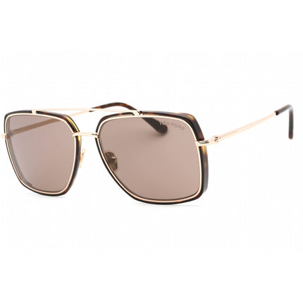 Tom Ford Men's Sunglasses - Dark Havana/Rose Gold Metal Pilot Frame | FT0750 52J ,